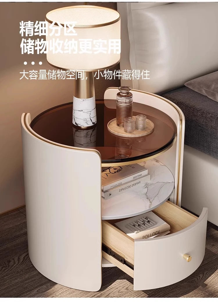 Tall Nordic Nightstands Organizer Design Beige Luxury Modern Bedside Table Space Saving Unique Szafki Nocne Furniture Home