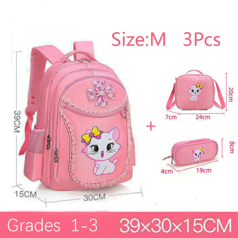Children Backpack Pink Cute Cat Kindergarten Kid School Bag Backpack Girl Student Teenagers Waterproof Primary Bookbag SchoolBag
