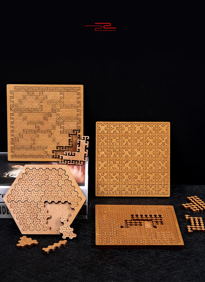 Impossible Wooden Puzzle IQ Puzzles for Adults Impossible JigSaw Puzzles Brain-teaser Ten Level Difficulty Tangram Board Games