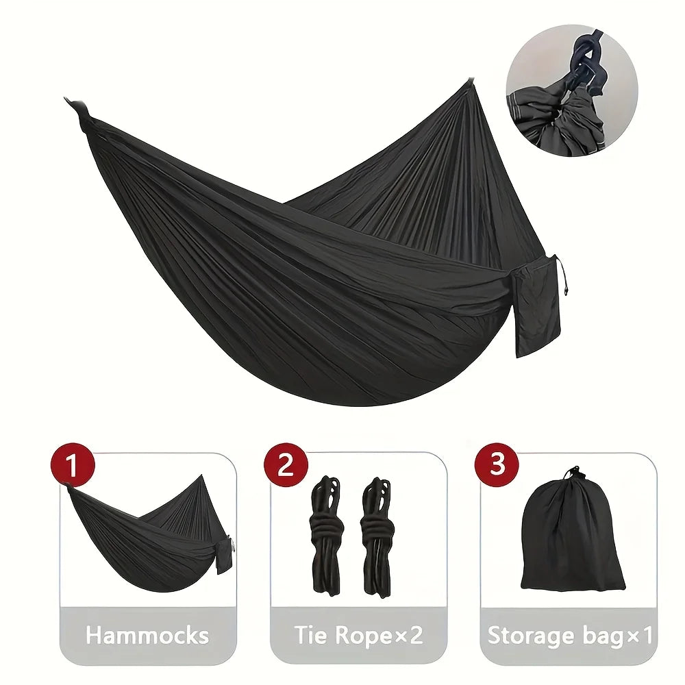 1Set Hammock with Straps and Storage Bag, Lightweight and Durable Textile Material Suitable for Beach Picnics and Hiking Trips