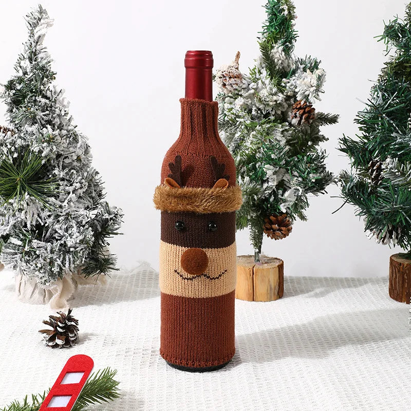 New Christmas wine bottle set champagne red wine creative wine set hotel dining table restaurant holiday decoration supplies