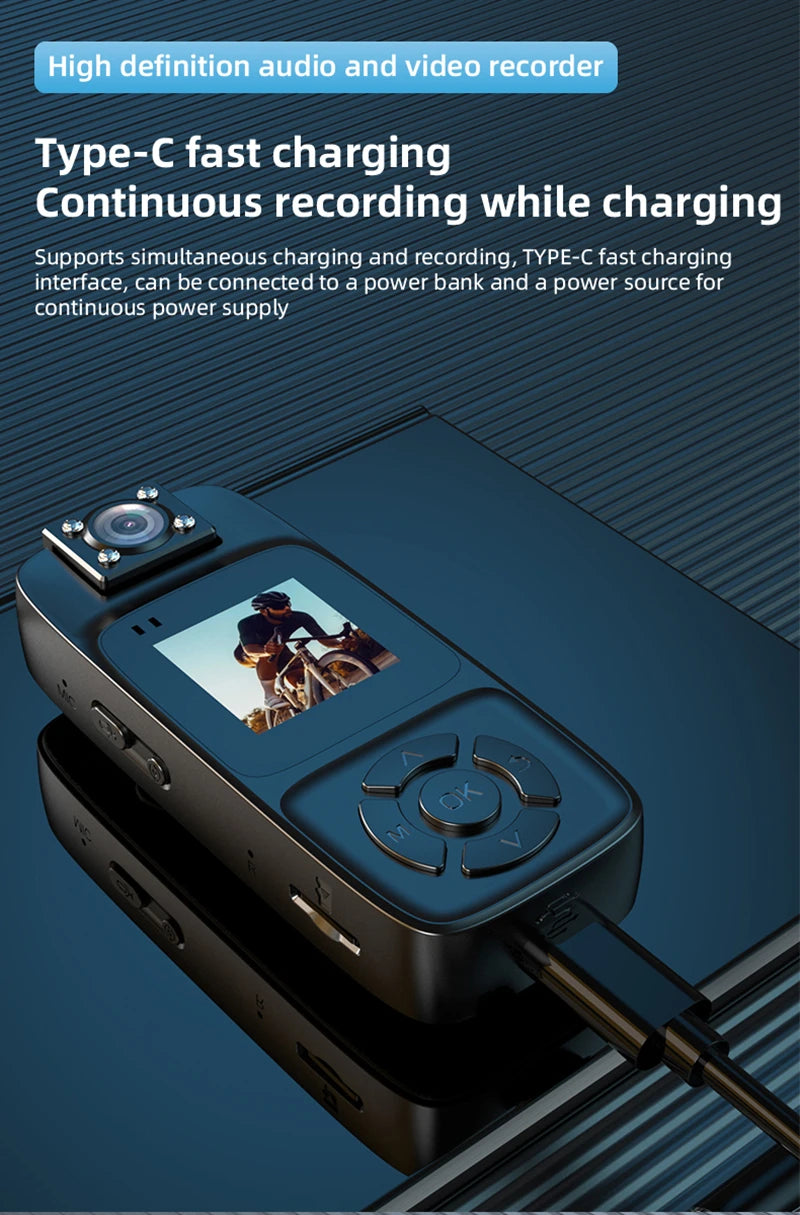 Xiaomi WiFi Mini Camera 4K HD Portable Digital Video Recorder Back Clip Police Body Cam Night Vision Sports Miniature Camcorder