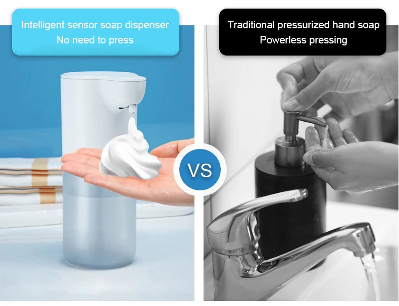 350ML Touchless Automatic Soap Foam Dispenser USB Rechargeable Foam Hand Washer Machine Bathroom Infrared Sensor Soap Dispenser