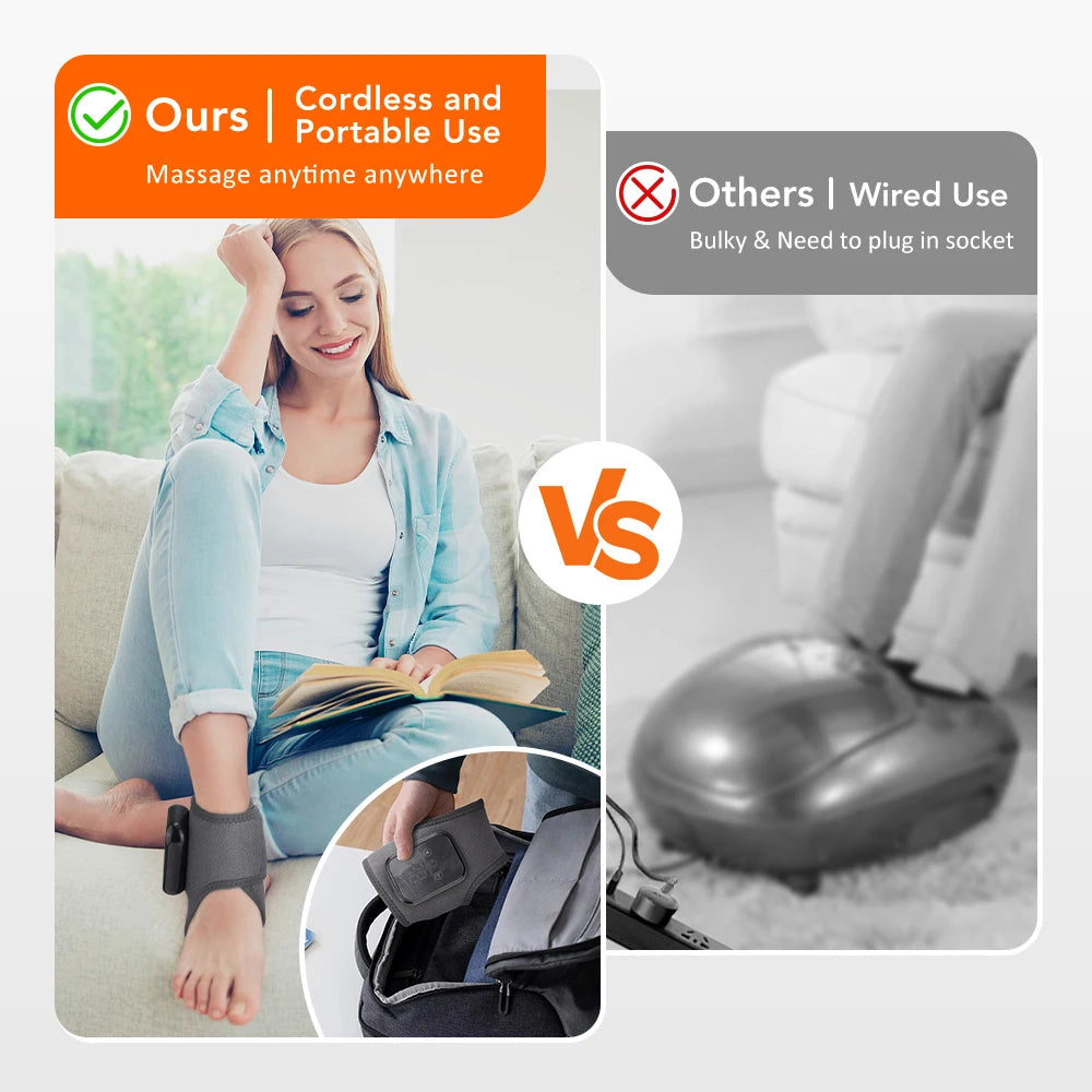 Electric Ankle Foot Massager Vibration Hot Compress Smart Air Pressure Multifunctional Brace Support Relaxation Treatments