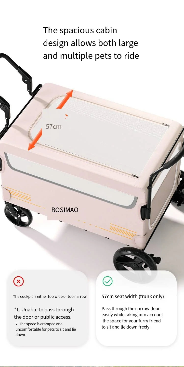 Double Door Isolation Upgraded Pet Stroller Large Dog for Outdoor Travel Portable Foldable Elderly Disabled Dog Outdoor Stroller