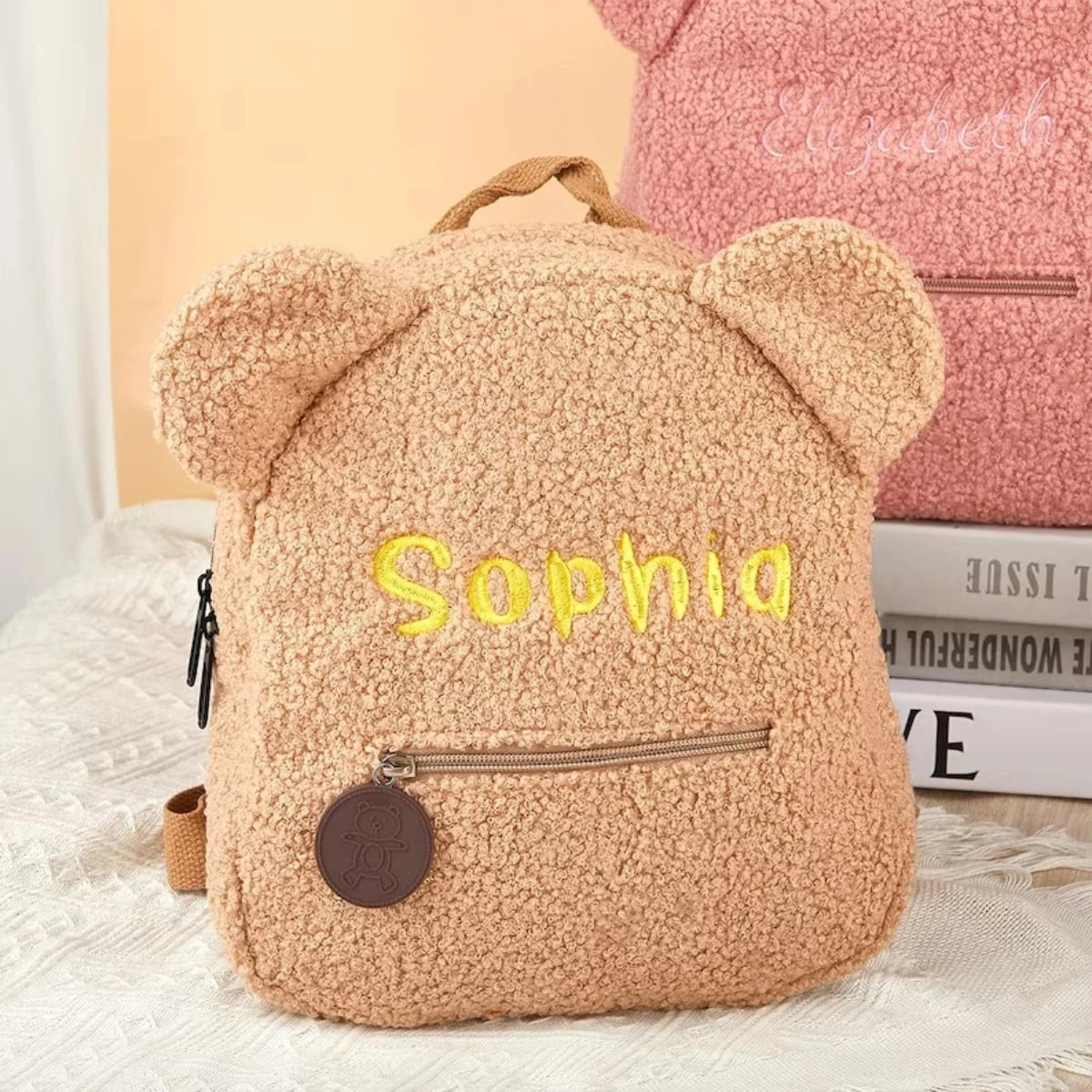 Personalized Custom name Embroidered Newborn letter Nursery Baby Bear backpack Cute cartoon Bag Gifts  Boy Girl children