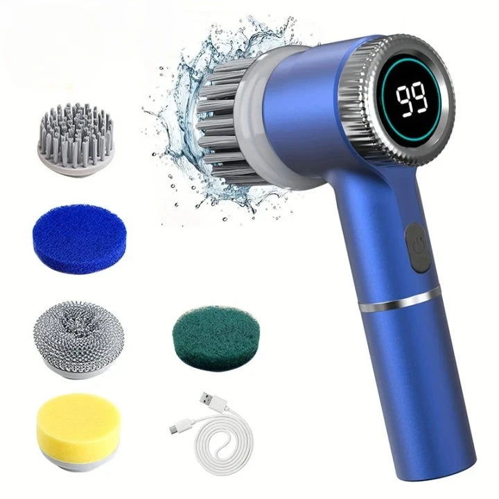New Electric Cleaning Brush Multifunctional Kitchen Bathroom Toilet Portable Powerful Clean Brush LED Display