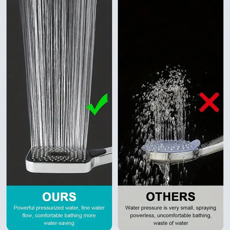 High Quality Set 12 Inch Large Size Shower Head / 3 Modes Handheld Water Saving Shower Home Booster Shower Combination
