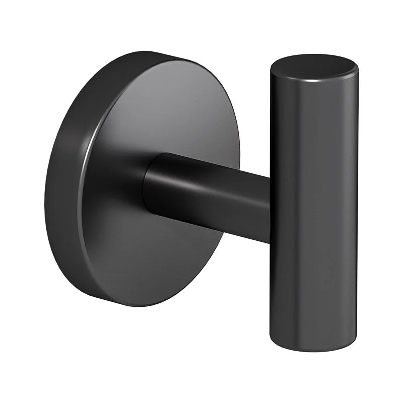 Bathroom Accessories Set Matte Black Wall Shelf Toilet Roll Paper Holder Robe Hook Hanger Towel Rail Bar Rack Ring Bath Hardware