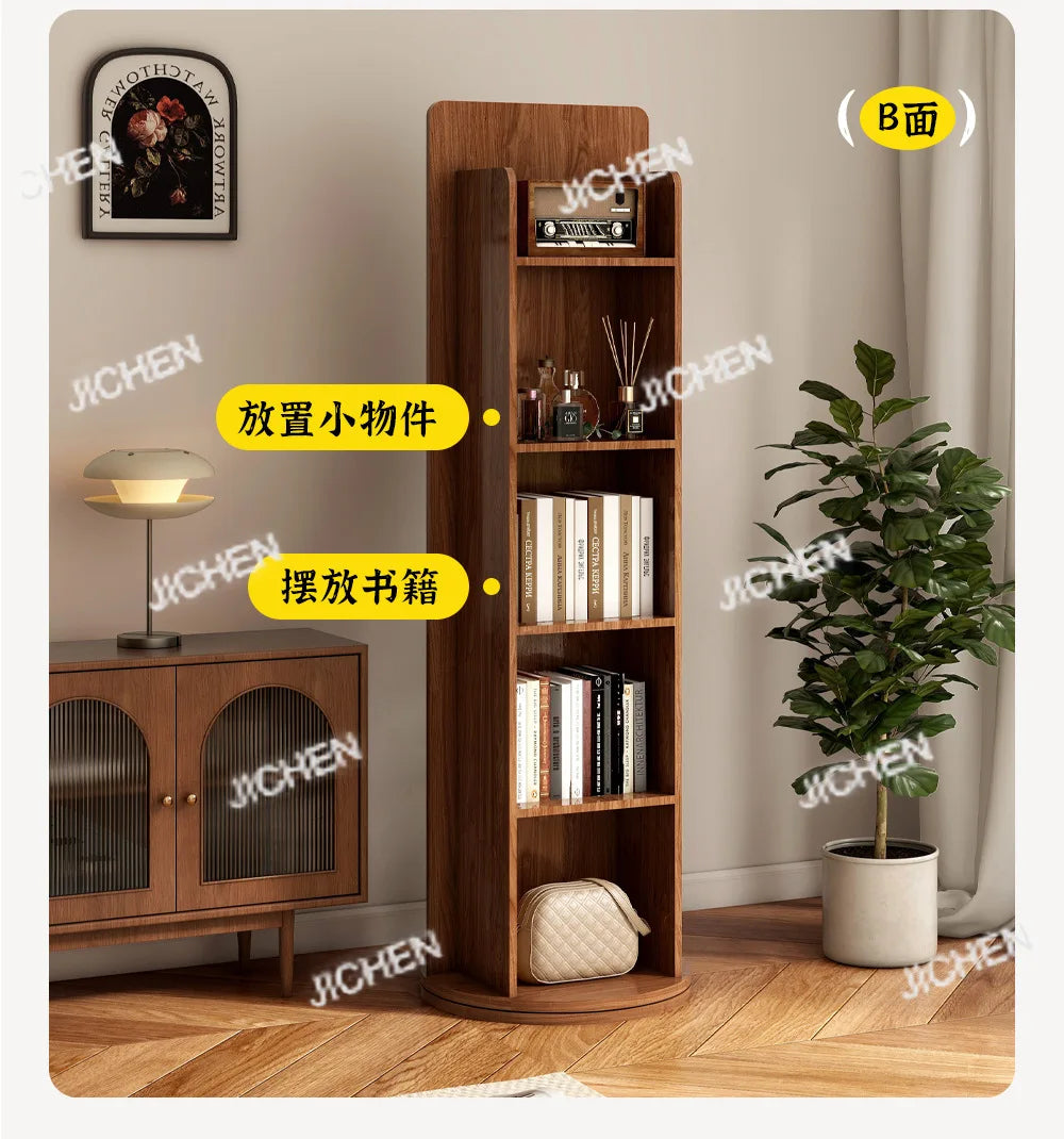 Removable magazine bookshelf rotating full-length mirror vertical full-body floor rotating storage integrated fitting mirror