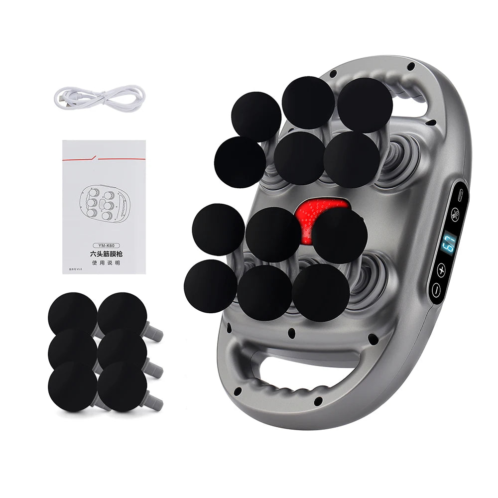 12-Head Fascia Gun High-Frequency Vibration Body Massage Gun Back and Waist Massager Neck Shoulder Massager Muscle masajeador