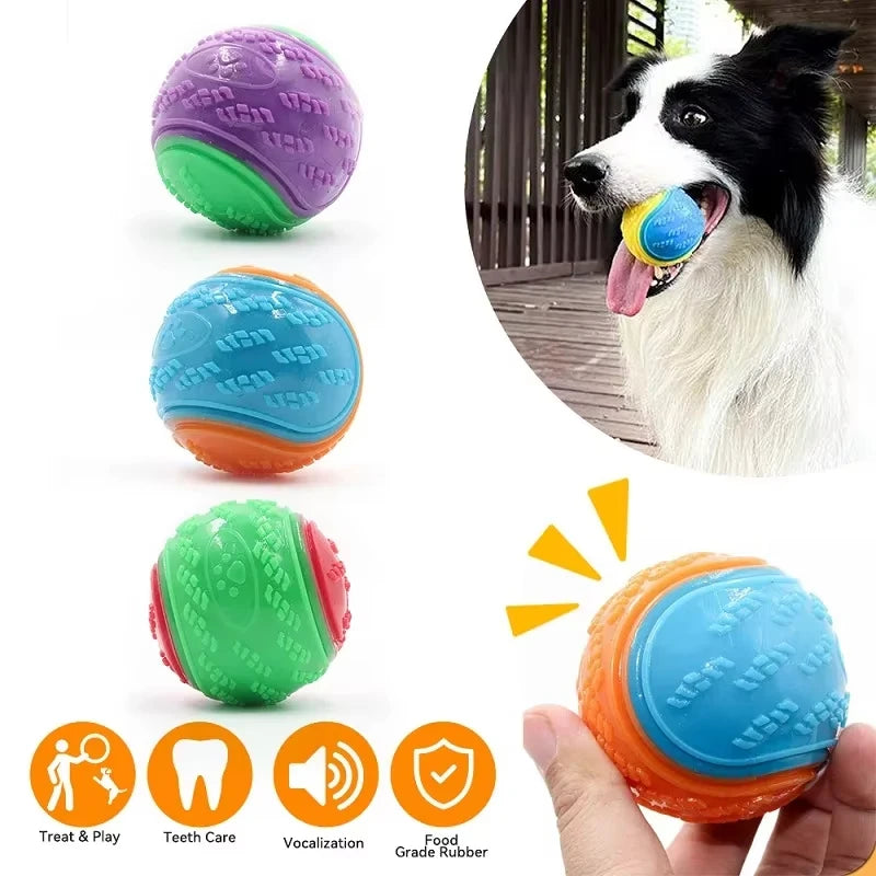 Dogs Chew Ball Interactive Toys Soft TPR Toys for Dog Pet Teeth Cleaning Bite Resistance Squeaky Dog Ball Toy Pet Products