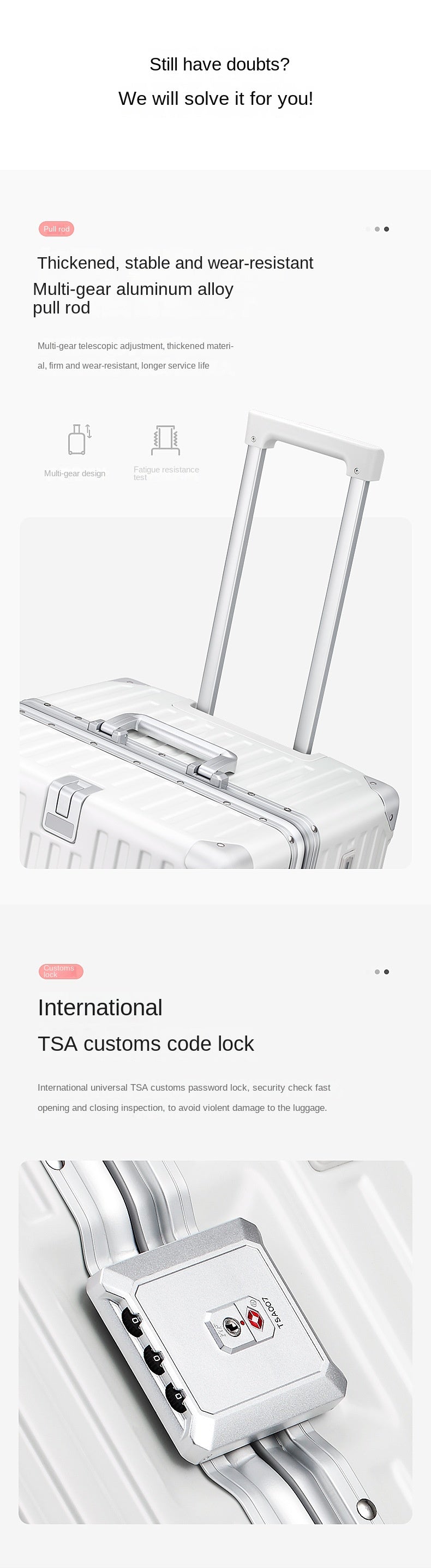 COLENARA High Quality Suitcase Aluminum Frame Large Capacity Trolley Case Cart Travel Bag 24"26"28"30 Inch Rolling Luggage