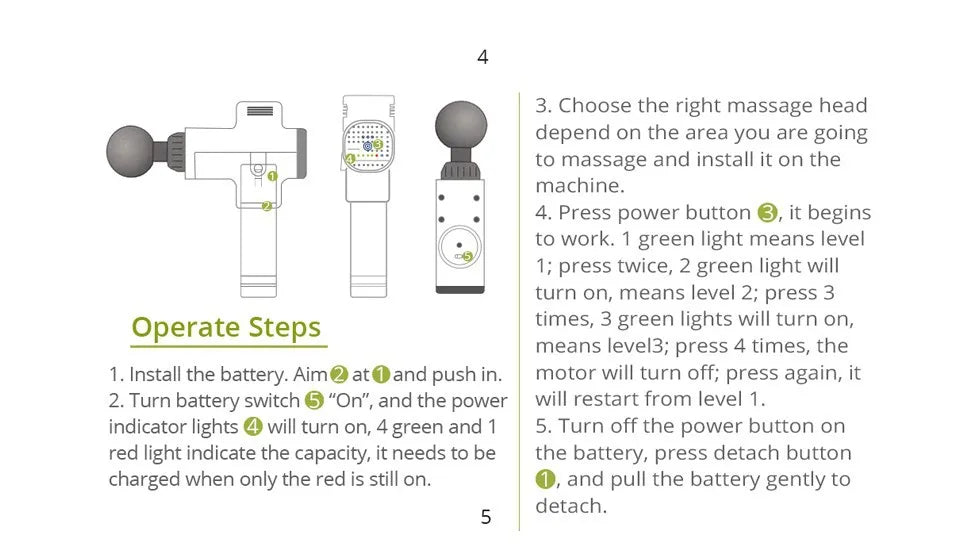 Phoenix A2 Massage Gun Muscle Relaxation Deep Tissue Massager Dynamic Therapy Vibrator Shaping Pain Relief Back Foot Massager