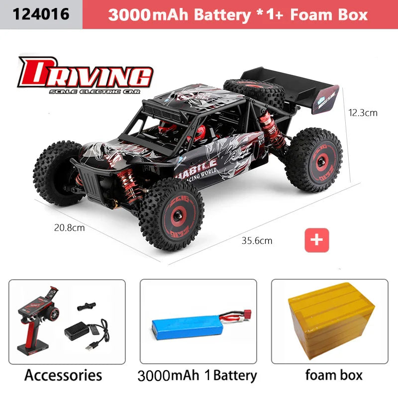 75 KM/H WLtoys 124016 V8 RC Car Brushless 4WD Electric High Speed Off-Road Remote Control Drift Rc Cars for Adults Toys
