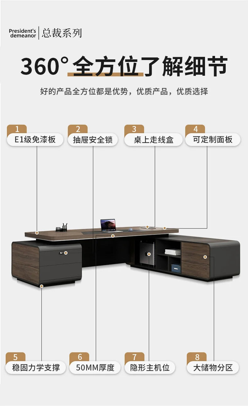 L Shaped Room Desks Computer Commercial Designer Cabinet Table Decoration Chairs Fancy Storage Beistelltisch Furniture