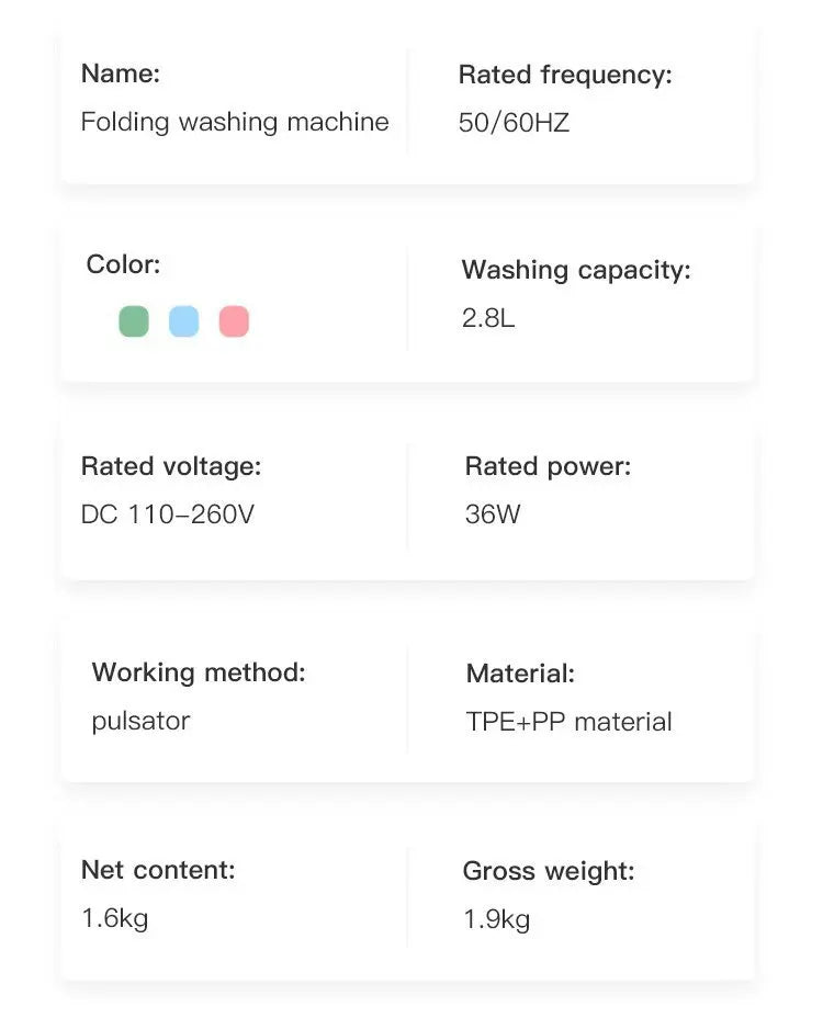 Portable folding washing machine With Spin Dryer Household Automatic Blue Light Sterilization Mini Underwear Laundry Washer