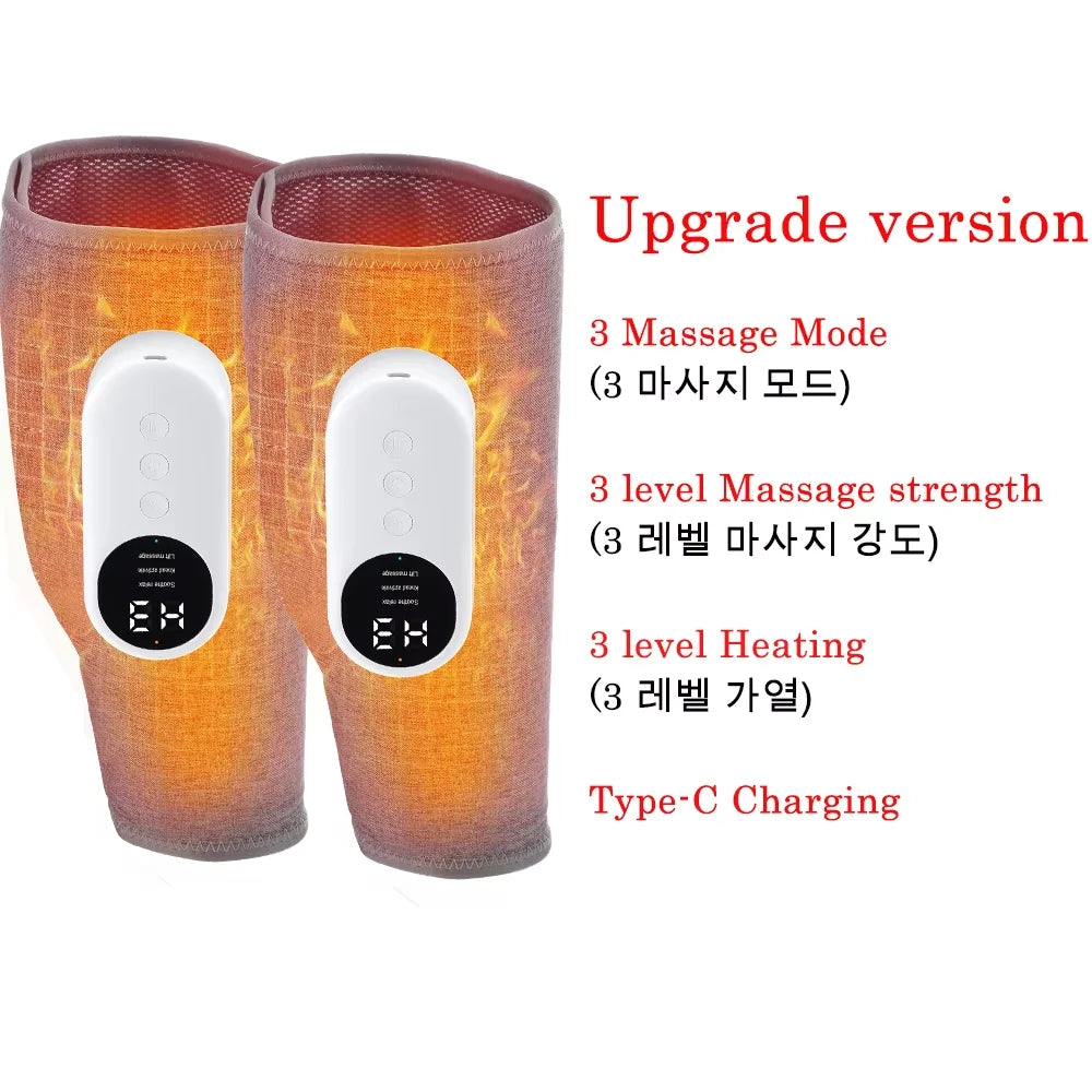 Electric Wireless Pneumatic Calf Massager 360° Leg Arm Massage 3 Mode Hot Compress Heated Foot Muscle Relax