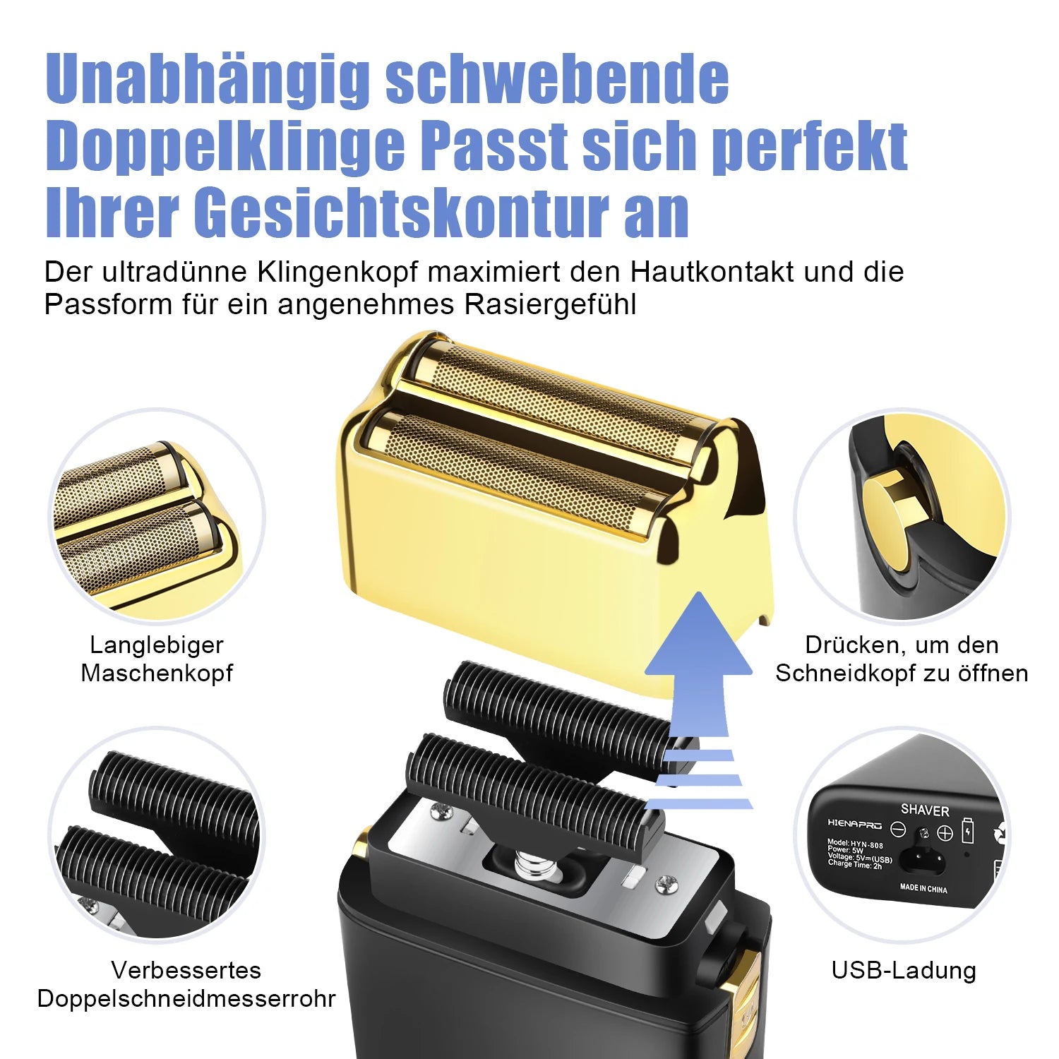 HIENA Electric shaving machine professional barber machines timmer machine men shaving razor man head mini electric shaver body