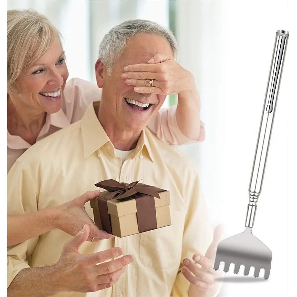 Extendable Back Scratcher for Men Portable Telescopic Metal Back Scratchers Back Hand Massager for Birthday Christmas Gifts