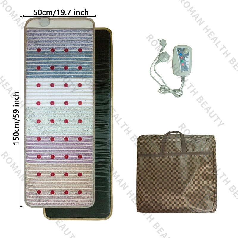 150×50cm Far Infrared PEMF Magnetic Therapy Bio-Crystal Mat Chakra Energy Photon Massage Cushion with Heating Long Wave Tech