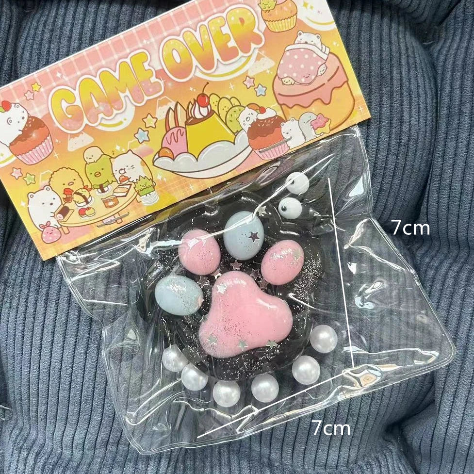 Squishy Cat Paw Soft Jelly Feel Squeeze Toy Anti-Stress Fidget Toys for Kids Adults Anxiety Relief Soft Taba Squishy Toys