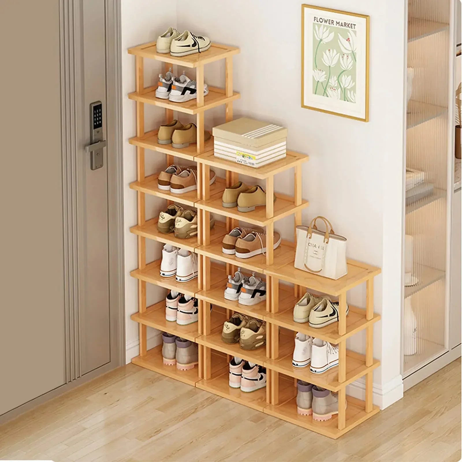 Bamboo Shoe Rack Detachable Shoe Rack for Easy Installation Storage Rack Entrance Storage Rack Multi-layer Simple Storage Rack