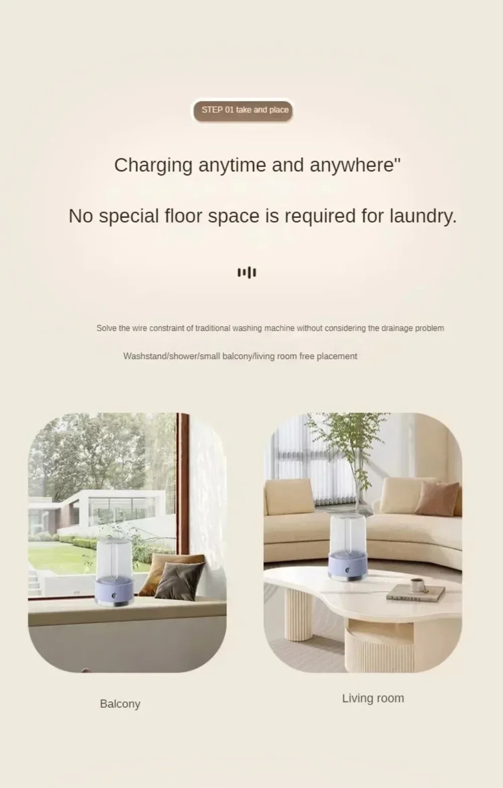 Mini Washer Underwear&Socks Washer Rechargeable Wireless Portable for Travel/Home/Dormitory with Laundry Cup Washing Machine