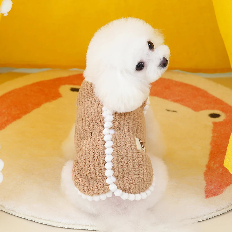 Winter Warm Dog Vest Fleece Puppy Coat Soft Pet Jacket for Small Medium Dogs Cats Clothes Teddy Chihuahua French Bulldog Apparel