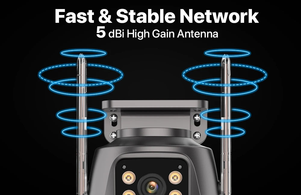 IP Camera 6K 9MP HD WiFi Outdoor Camera 8x Zoom Three Lens Dual Screen Home Security PTZ Camera 6MP Video Surveillance iCSee