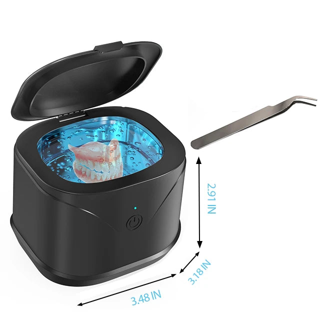 KUNPHY 46kHz Ultrasonic Cleaner Mini Portable Washing Machine Timer Ultrasound Bath Sonic Cleaning Devices for Dentures Aligner