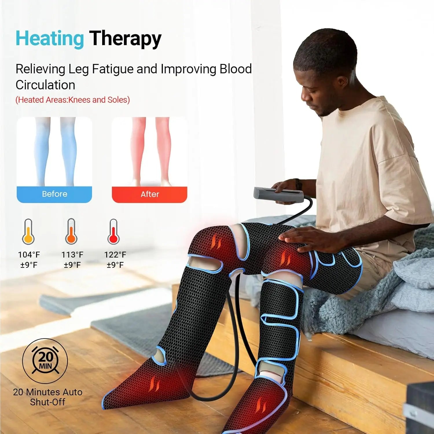 Electric Leg Muscle Relaxer 6 modes Air Compression Recovery Boot lymph Release Relieve Foot Fatigue Heating Leg Massager