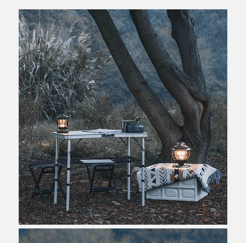Outdoor Portable Folding Table Camping Three-fold Aluminum Alloy Table Self-driving Car Table New