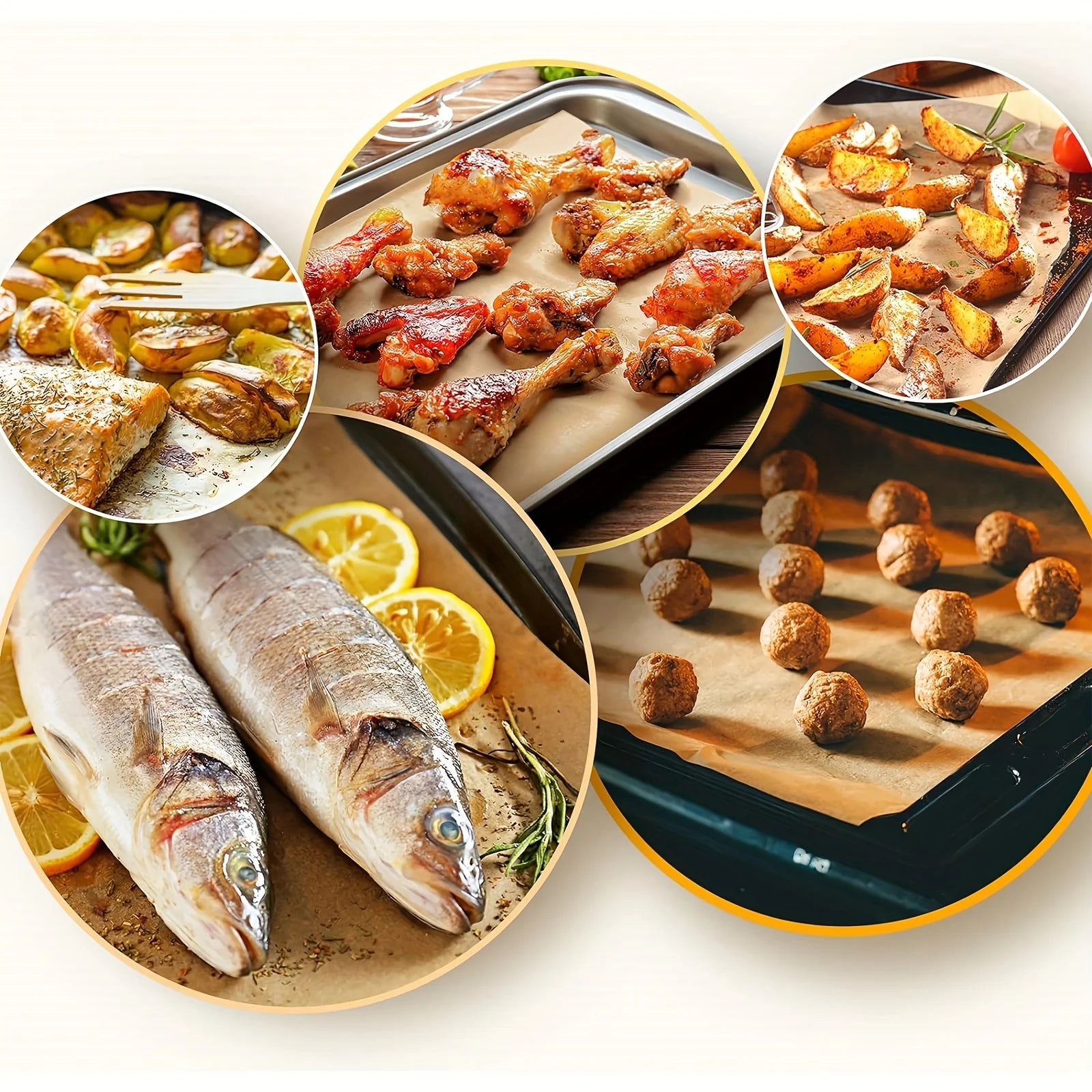 5/8/10/20m Parchment Paper Baking Sheets Non-Stick Precut Baking Liners for Oven Air Fryer Grilling Mat Steaming Bread Cookies