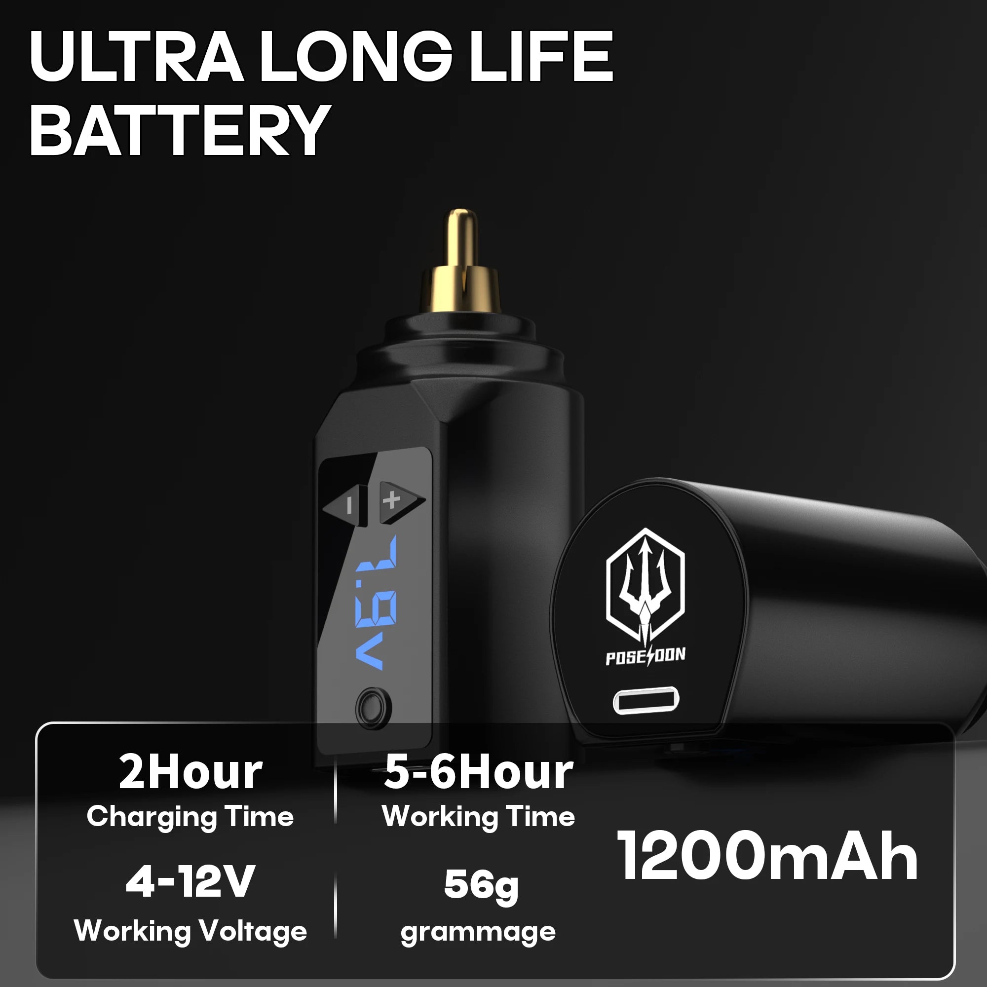 POSEIDON Tattoo Gun Kit Tattoo Supplies Makeup Complete Tattoo Pen Kit Professional Tattoo Kit Wireless Power Tattoo Machine Kit