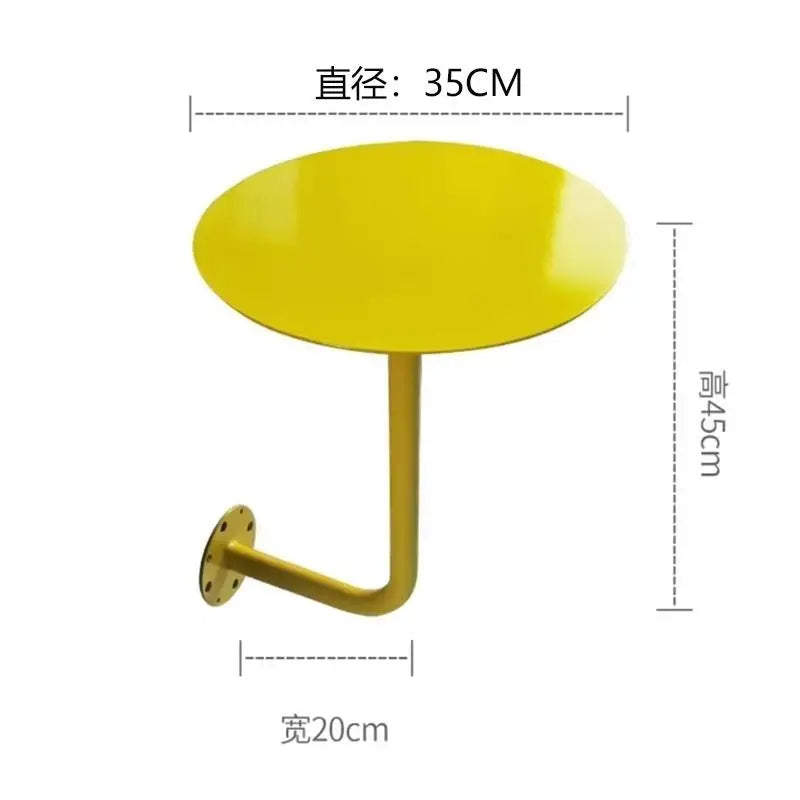 Wall-Mounted Small Round Table for Cafe Milk Tea Shop Corner Booth Space-Saving Bistro Counter Dessert Bar Wall Installation