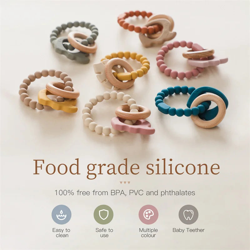 Baby Teether Gloves Kid Cartoon Bear Teething Silicone Dental Care Gums Anti-eating Hand Molar Stick BPA Free Baby Accessori