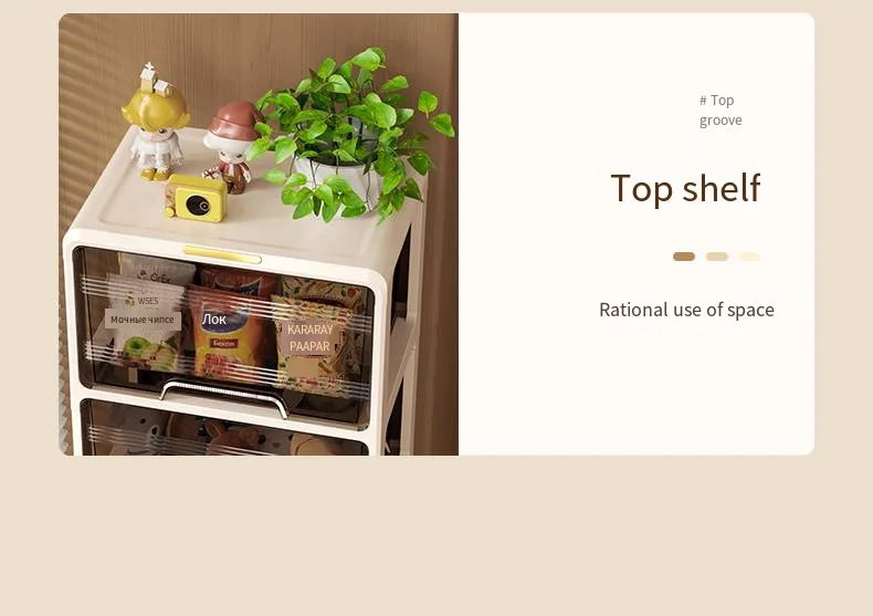 Window-side storage cabinet, transparent storage cabinet that doesn't require installation, large-capacity bedroom storage box