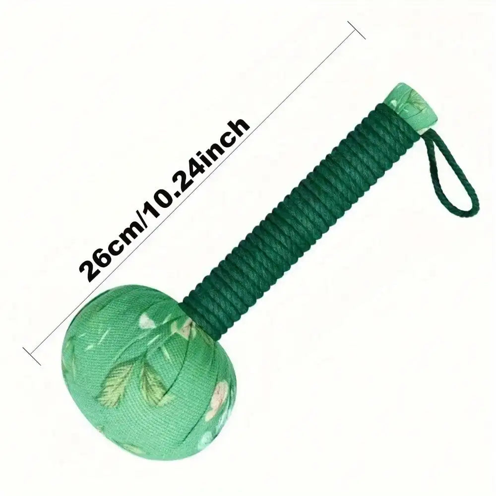 Long-Handled Wormwood Massage Hammer for Lymphatic Drainage - Manual Full Body & Back Relief, Stress Reduction, Nylon Material