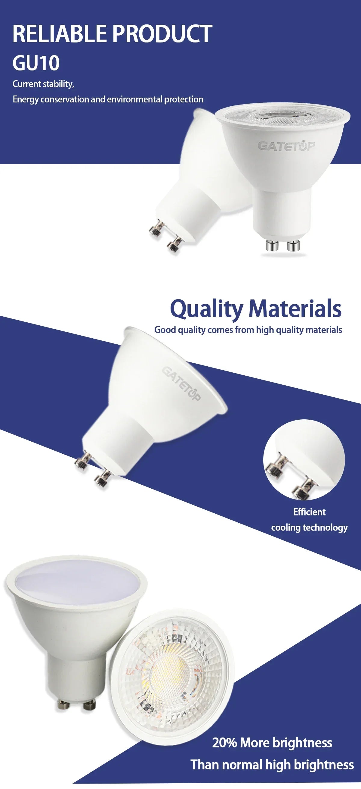 10 Pack Focos Gu10 SpotlightLampara 220V Lled Bulb  Wholesale 9W White Warm 3000k 6000K suitable for Home Commercial Buildings