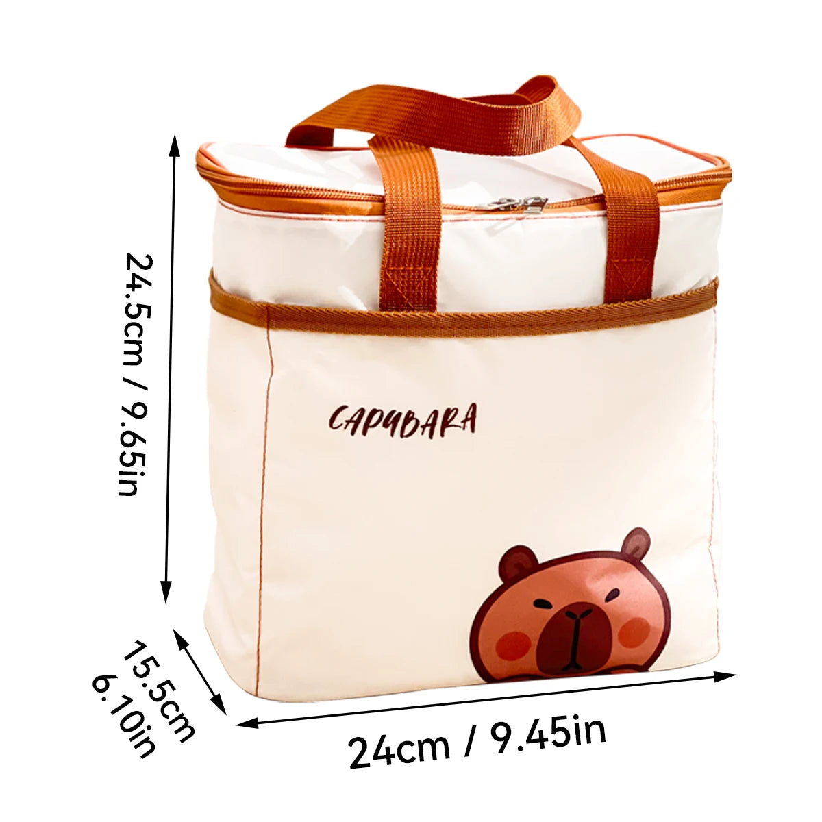 WORTHBUY Cute Thermal Lunch Box Bag Student Portable Large Capacity Insulated Lunch Bag Waterproof Reusable Picnic Cooler Bag