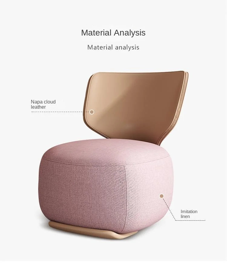 Log Light Luxury First Class Cabin Lounge Sofa Chair Nordic Living Room  Fabric Low Stool Balcony Leisure Armchair 2023 New