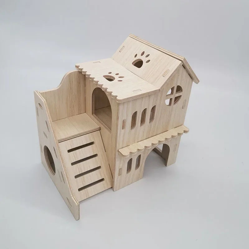 Hamster Squirrel Solid Wood Avoidance House Hedgehog Wooden House Golden Bear Nest Dutch Pig Dormitory Rutin Chicken Large House