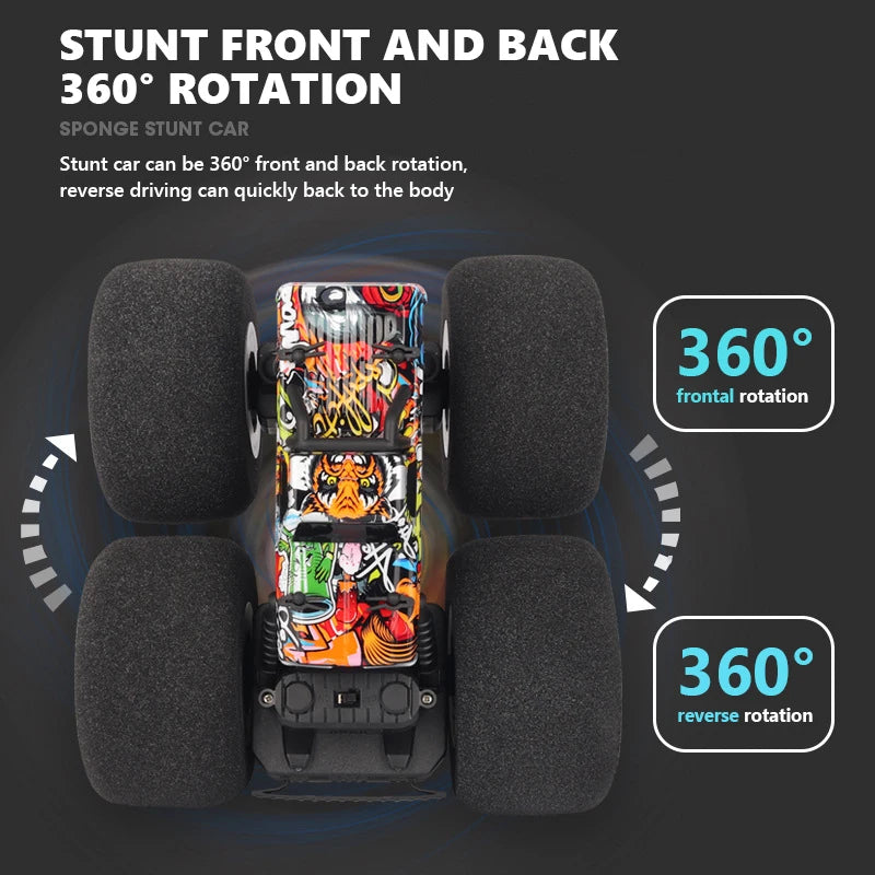 RC Car Stunt Drift Soft Big Sponge Tires Buggy Vehicle Model Radio Controlled Machine Remote Control Toys For Boys Gifts Indoor