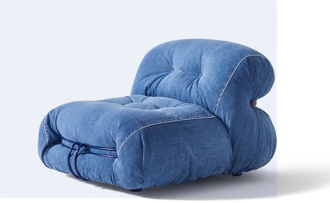 CASSINA Italian SORIANA Big Hippo Steel Teeth Medieval Wabi Sansi Cream Wind Fabric Corduroy Single Sofa