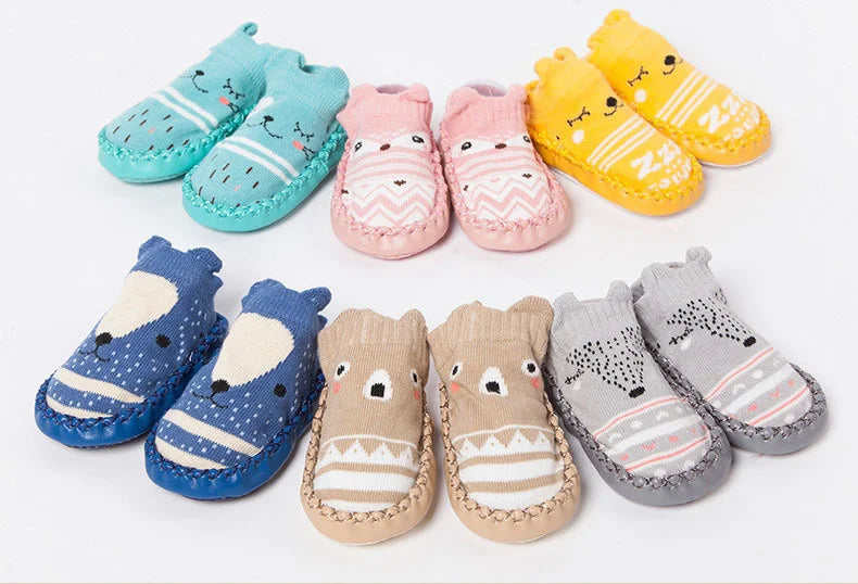 Baby Socks Slippers With Rubber Soles Girl Boy Infant Newborn Children Floor Socks Shoes Anti Slip Soft Sole Toddlers Indoor