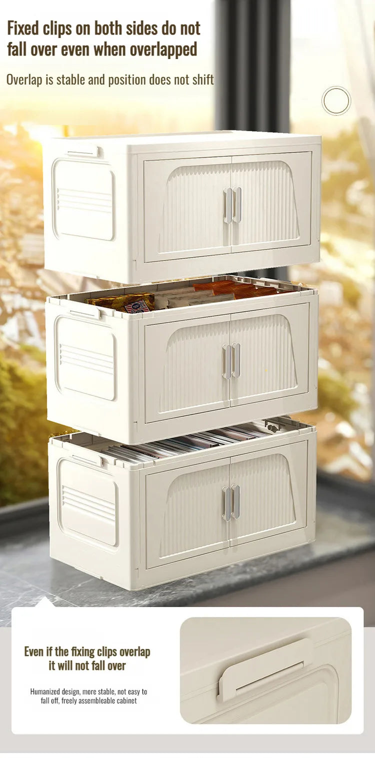 Multifunctional Foldable Storage Cabinet Children's Closet Large Capacity Space Closet Organizer Living Room Sundries Cabinet