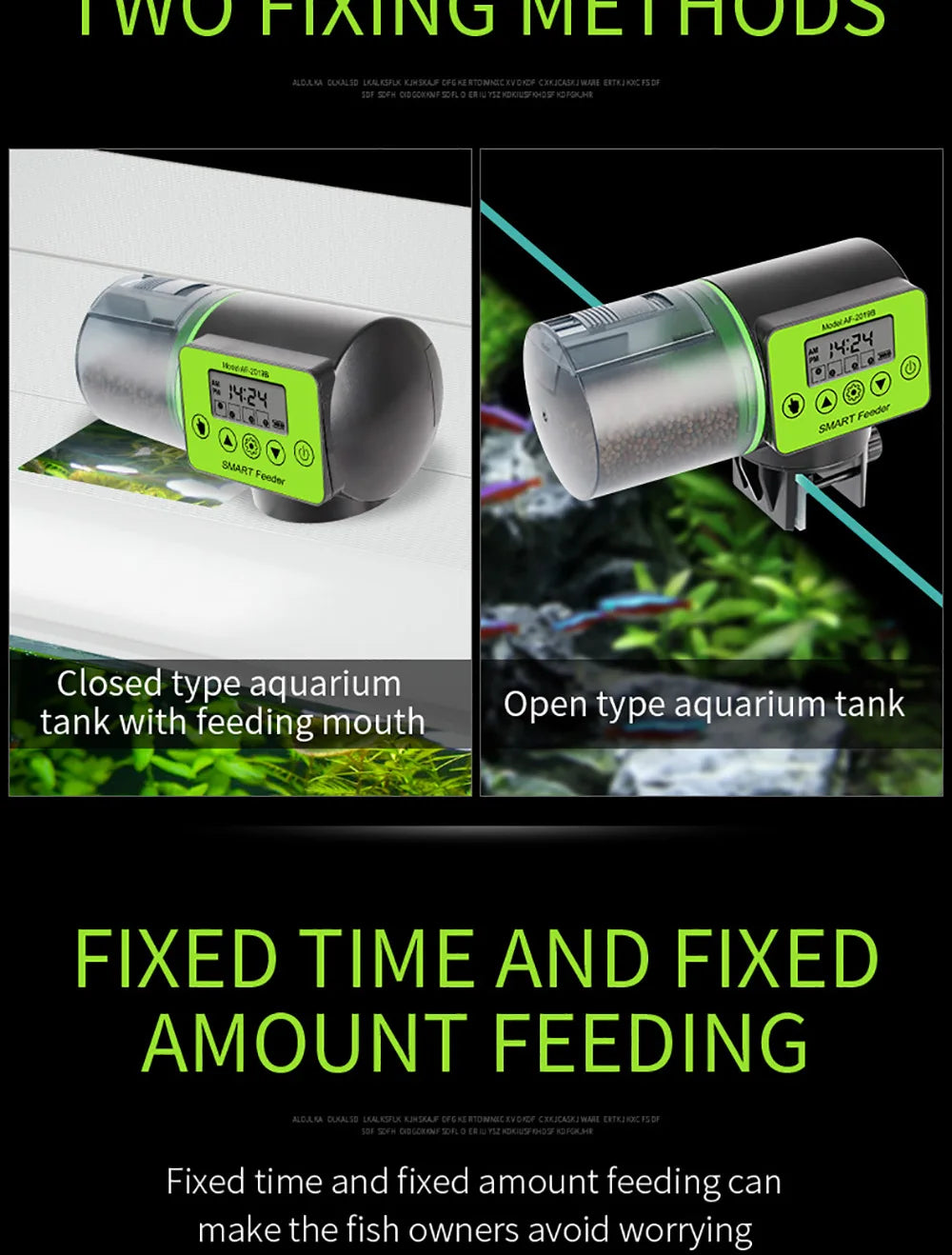 Smart Automatic Fish Feeder with Digital Timer, Electric Food Dispenser for Aquarium Tank, Easy Fill for Vacation & Holiday Feed