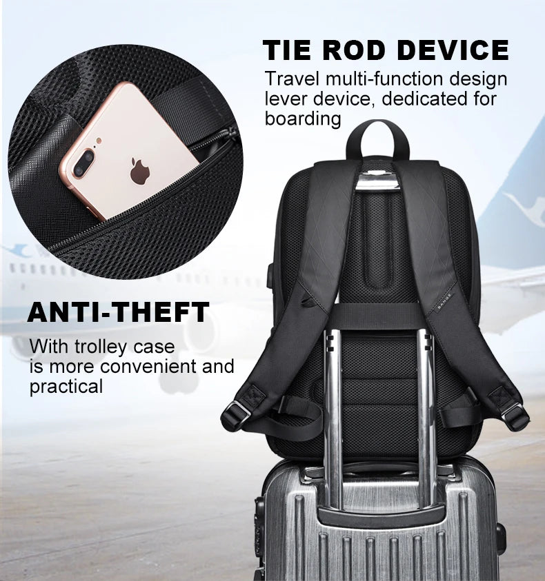 BANGE Lightweight 15.6 inch Laptop Backpack Waterproof USB Charge Port Multifunctional Travel Hiking School Bag Mochila for Men