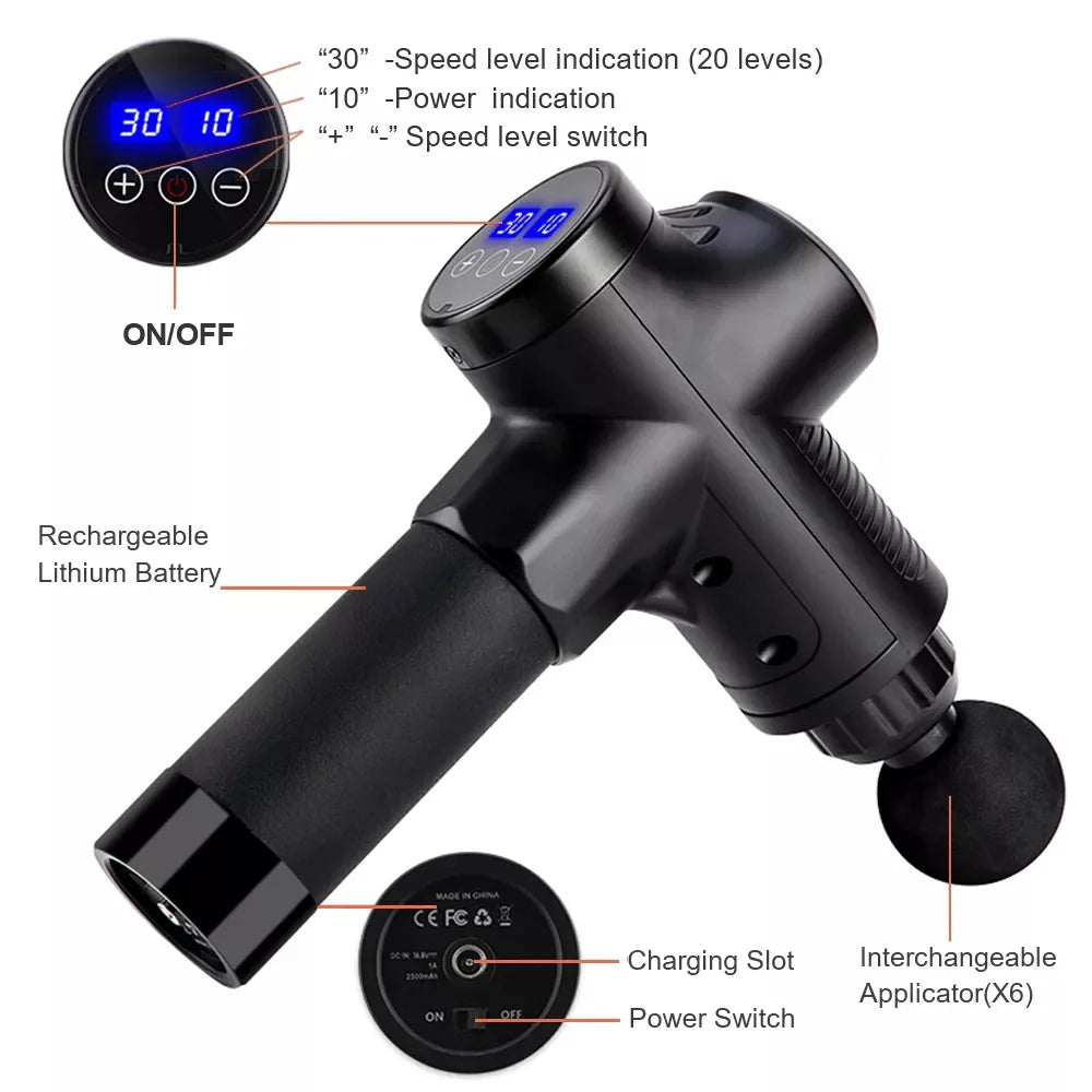 Professional-Grade Percussion Massage Gun - Deep Tissue Muscle Relaxation Back & Body Deep Tissue Relaxation
